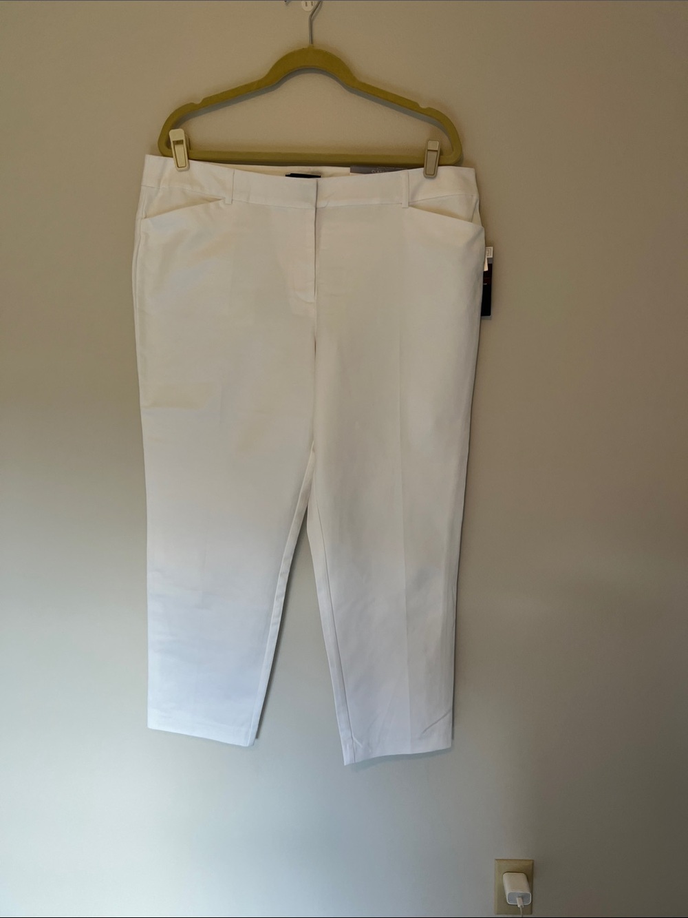 White Slim Leg Emma Ankle Pants